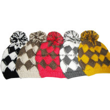 Moda Inverno Senhora Acrílico Knitted Beanie Skull Hat / Cap